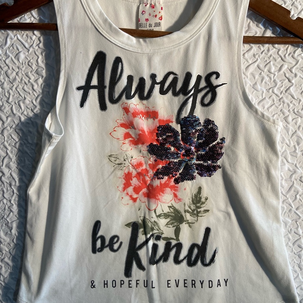 Belle Du Jour White Floral Tank